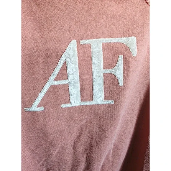Abercrombie & Fitch AF Logo Y2K Sweatshirt Pink Crewneck Long Sleeve Pullover - Picture 8 of 10